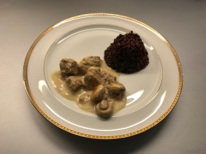 blanquette de veau or classic french stew of veal with rice
