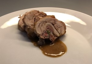 roulade of chicken with sauce