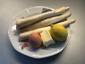 ingredients of asparagus with Hollandaise © cadwu