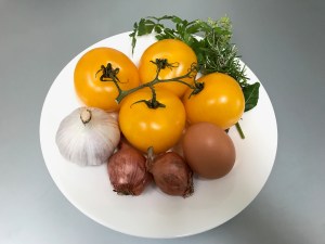 Ingredients of Consommé of Yellow Tomatoes