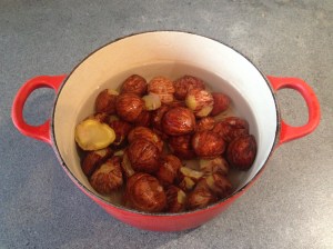 Chestnuts ready to be cooked for the second time © cadwu