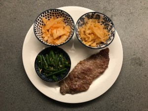 Two kinds of Kimchi with spicy Beans and Presa © cadwu