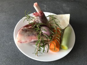 Lamb Shanks with Rosemary ready to be cooked © cadwu