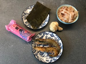 Ingredients of Dashi with Matsutake and Shrimps © cadwu