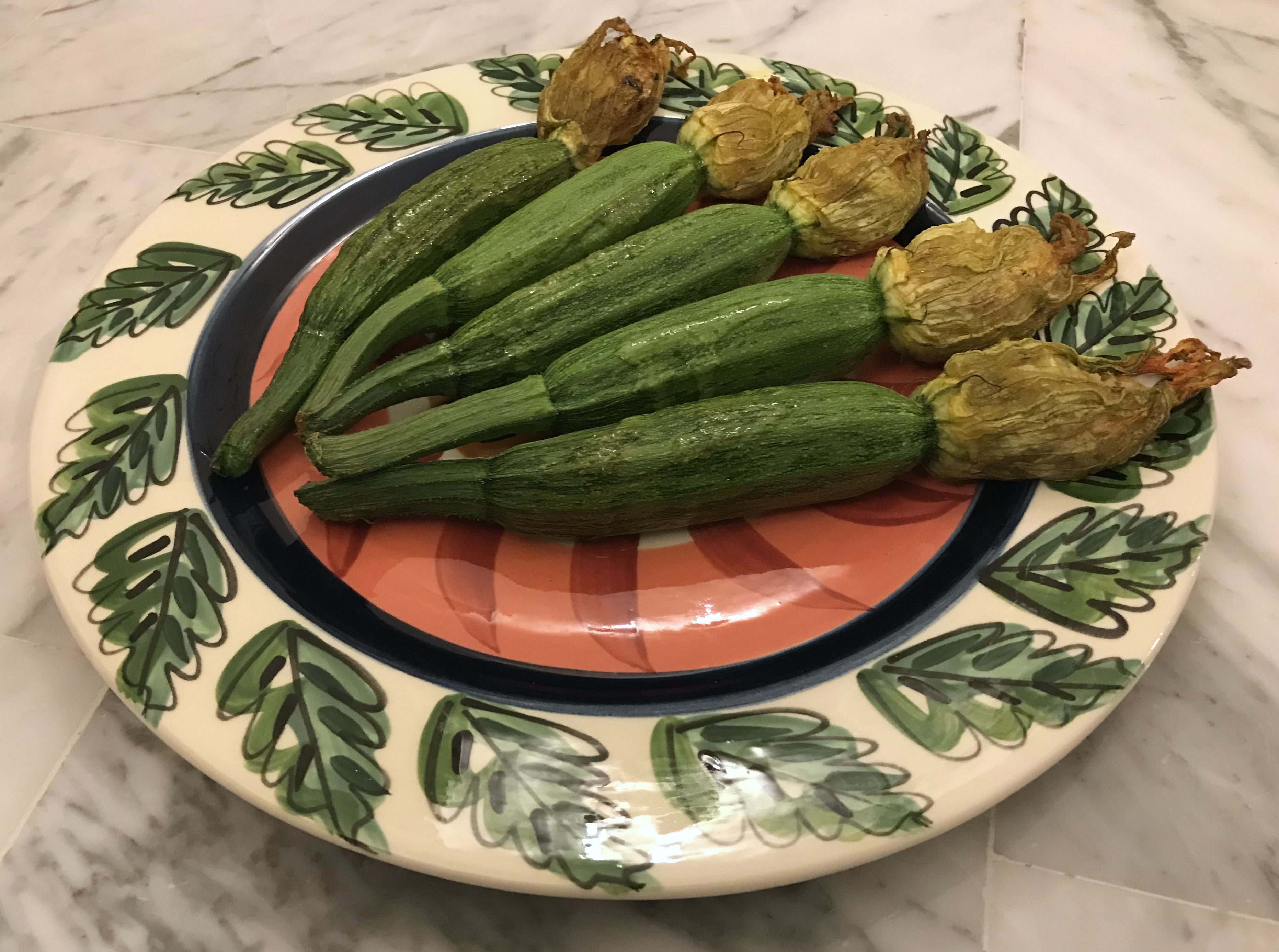 Stuffed Courgette or Zucchini Flowers © cadwu