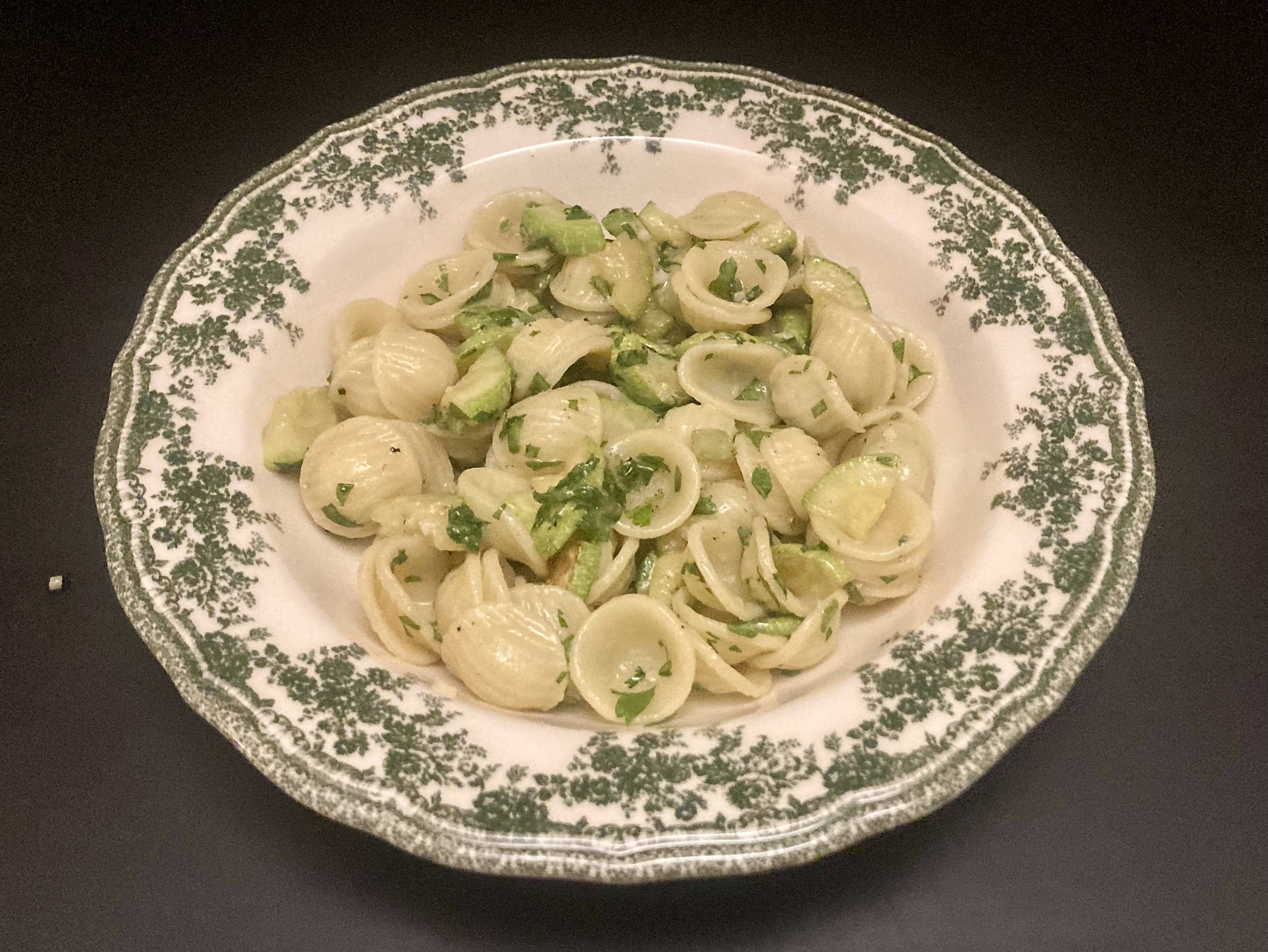 Orecchiette with Zucchini and Parsley ©cadwu is a great vegetarian starter that pays tribute to all ingredients, including the parsley.