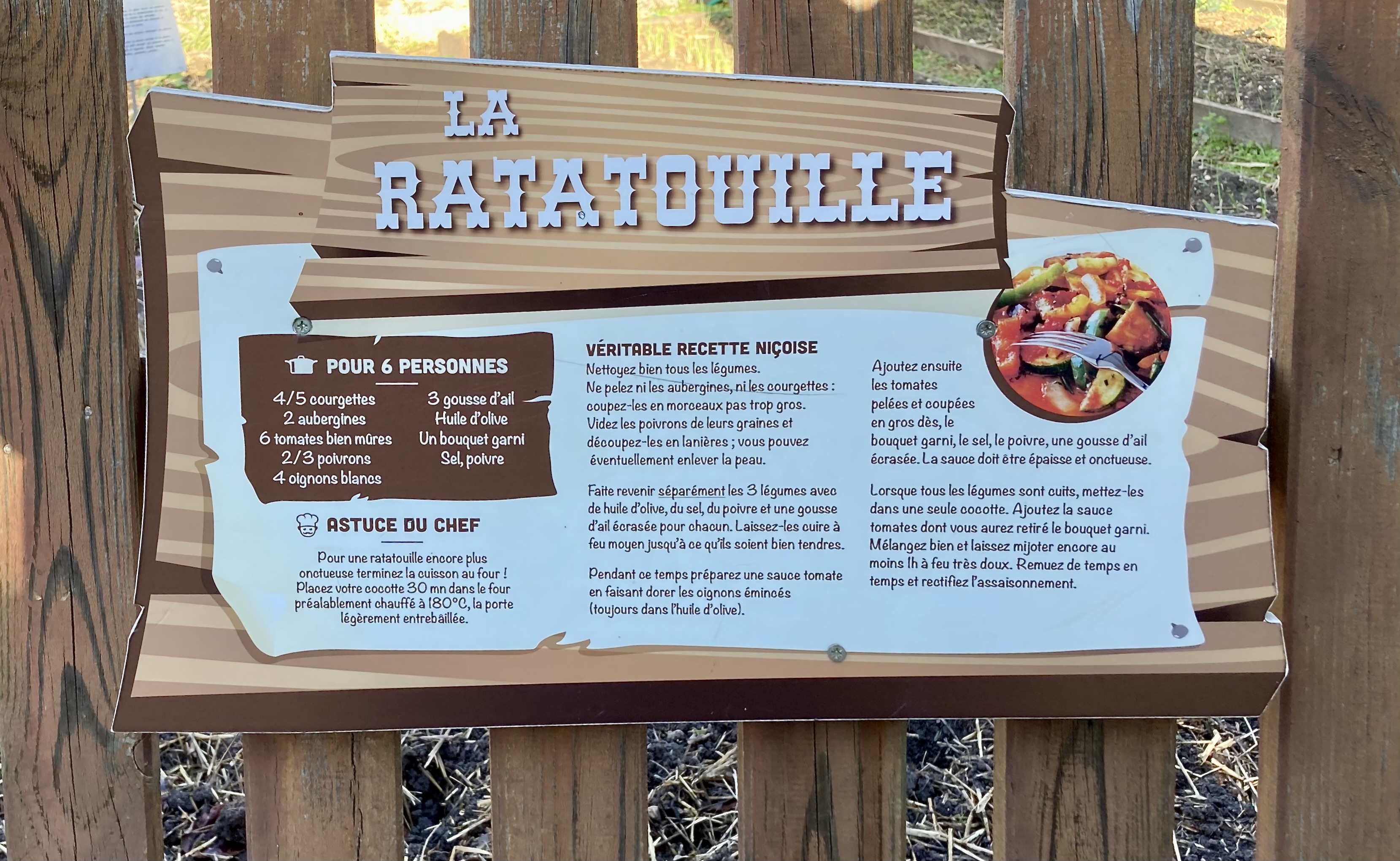 Ratatouille Niçoise Recipe as shown in Parc Phoenix in Nice