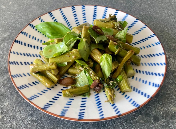 Salad with Green Asparagus ©cadwu and black olives, oregano and excellent olive oil