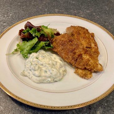 Remoulade ©cadwu made with mayonnaise, capers, lemon, cornichons, parsley, chervil, chives and mustard