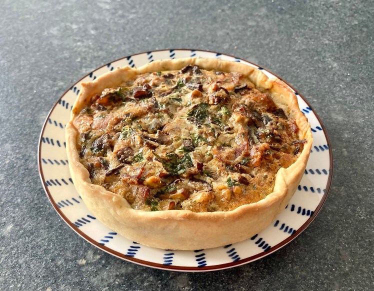 Pie with Blue Cheese, Mushrooms and Walnuts ©cadwu plus bacon, oregano, parsley and eggs